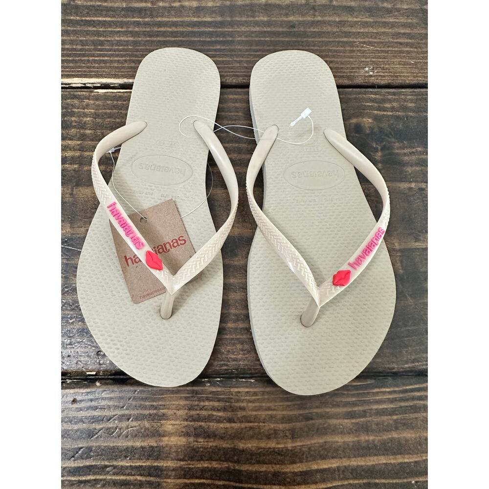 Havaianas Sand gray red lips flip flops 39/40